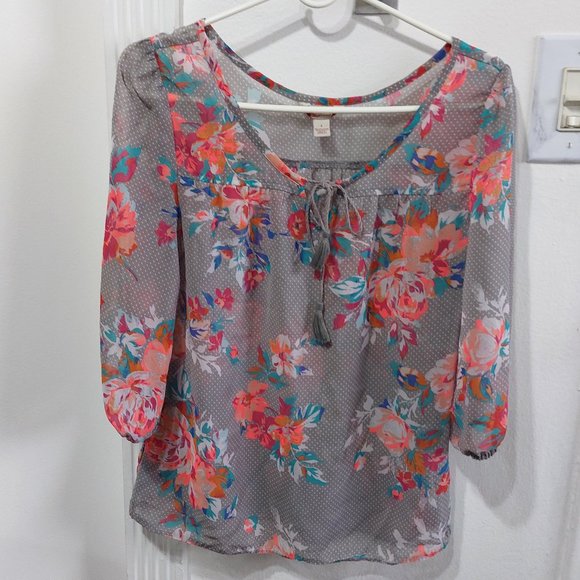 Arizona Sheer Rose Summer Top Super Lightweight Comfortable Flirty Comfort Wear - Picture 3 of 7